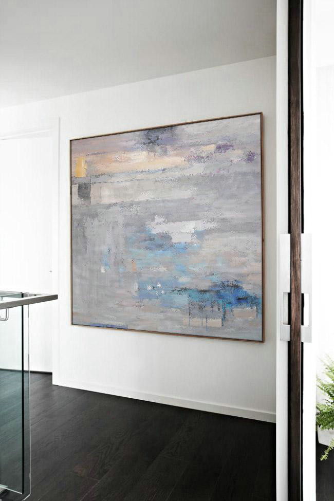 Original Painting Hand Made Large Abstract Art,Oversized Contemporary Art,Original Modern Art,Large Wall Art Handmade,Grey,Blue,White.etc